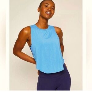 FOURLAPS Curve Women’s Cropped Workout Tank Top in River Blue Size XXL NWT